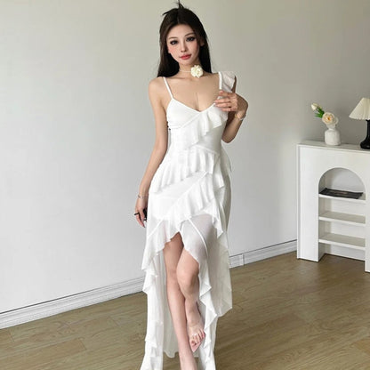 Ruffled Mullet Mini Dress