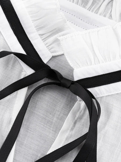 Ruffled Sheer Blouse