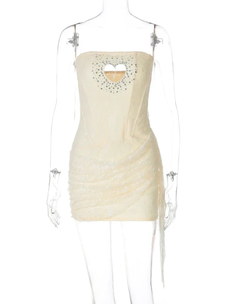 Heart Cutout Strapless Mini Dress