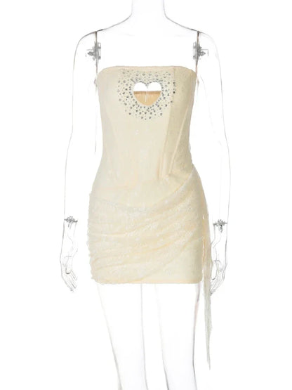 Heart Cutout Strapless Mini Dress
