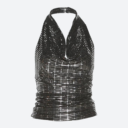 Sequined Halter Neck Top