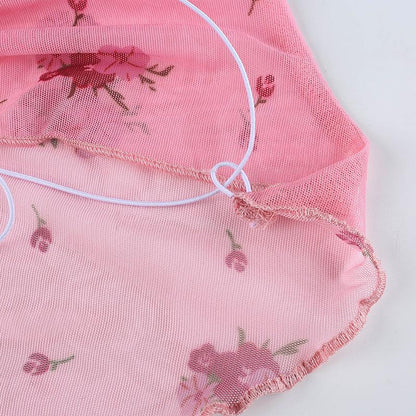 Soft Girl Floral Asymmetric Crop Top