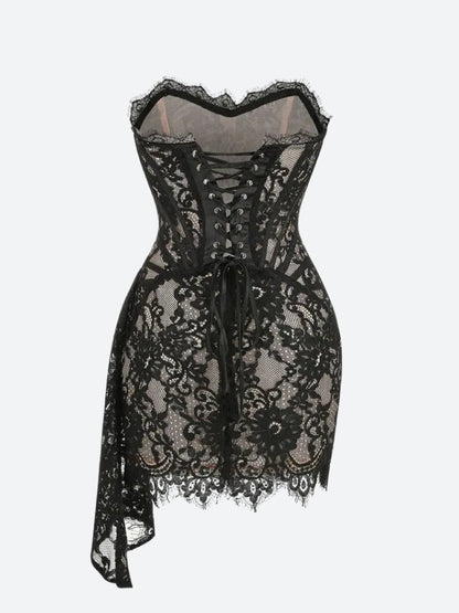 Strapless Lace Mini Dress