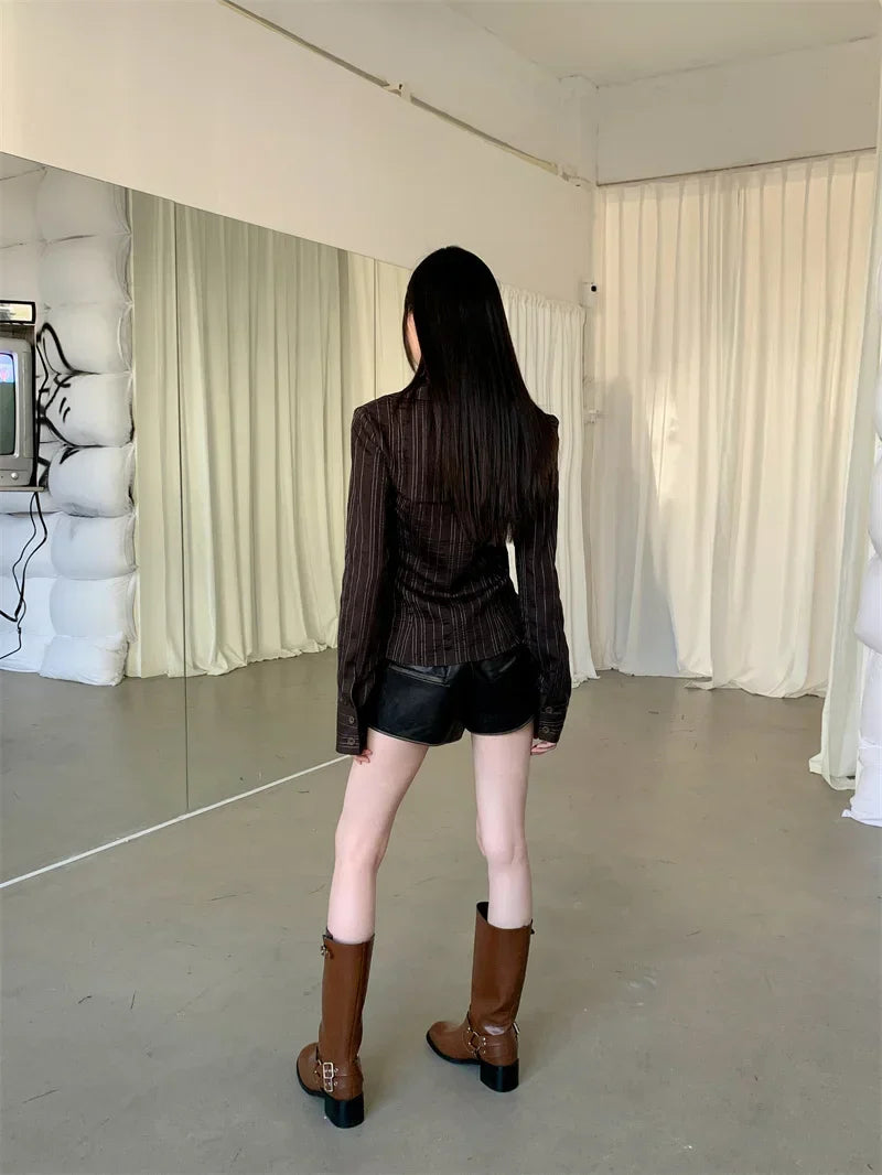 Striped Neck Tie Shirt