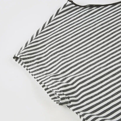 Striped Neck Tie Top