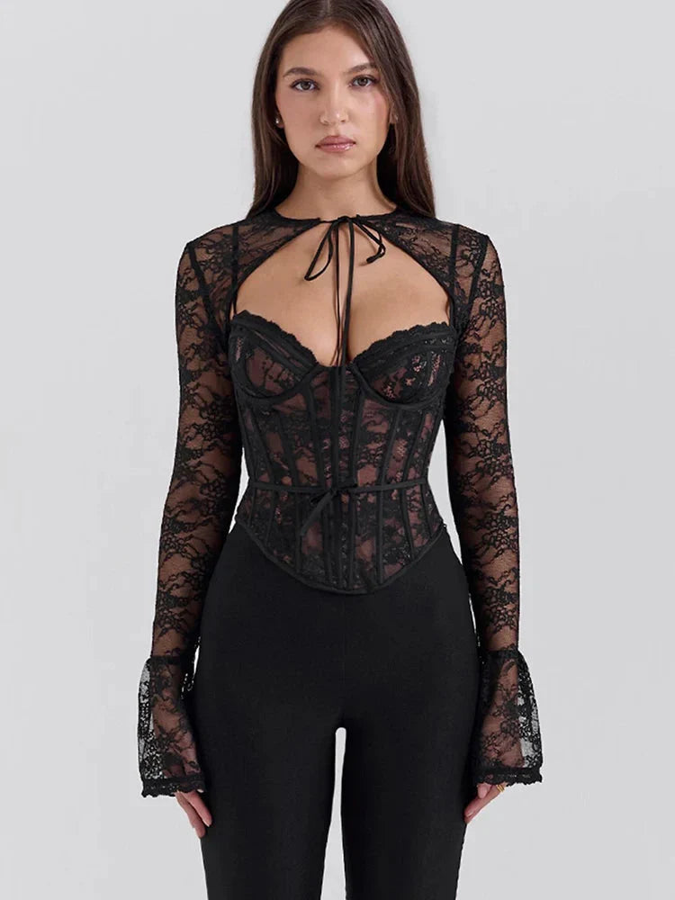 Two Piece Lace Corset Bolero Top