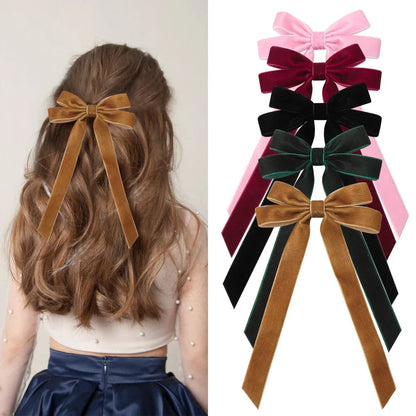 Large Velvet Wedding Long Ribbon Hair Accessory