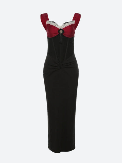 Vintage Corset Bodycon Maxi Dress