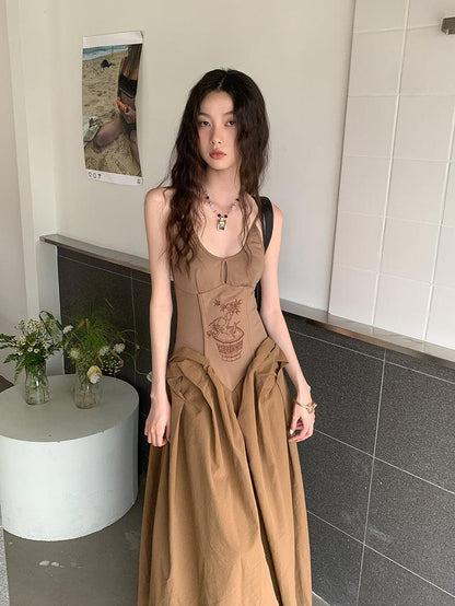 Vintage Corset Maxi Dress