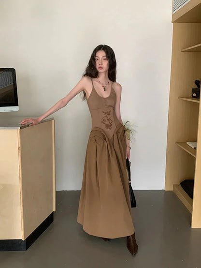 Vintage Corset Maxi Dress