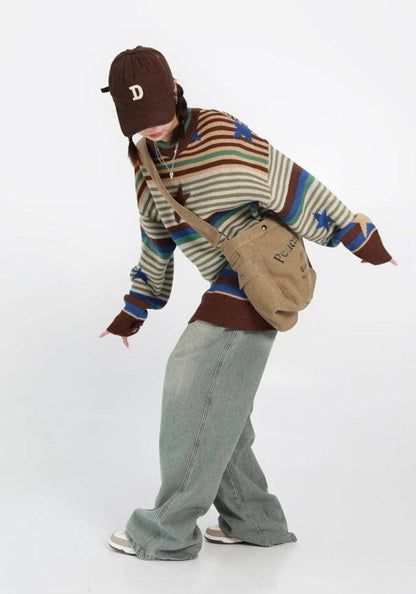 Vintage Star Printed Knit Sweater