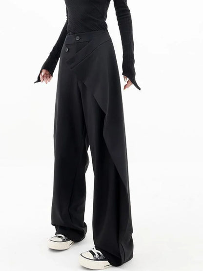 Wrap Front Wide Leg Pants