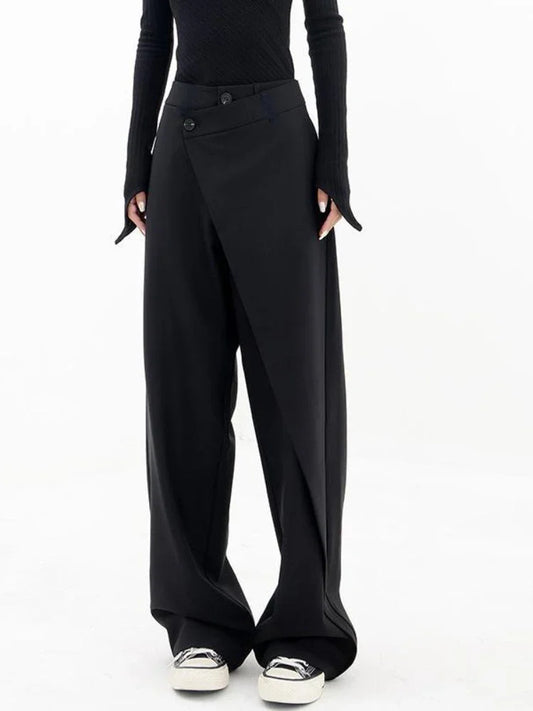 Wrap Front Wide Leg Pants
