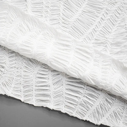 Wrinkled Lace Up Mini Dress