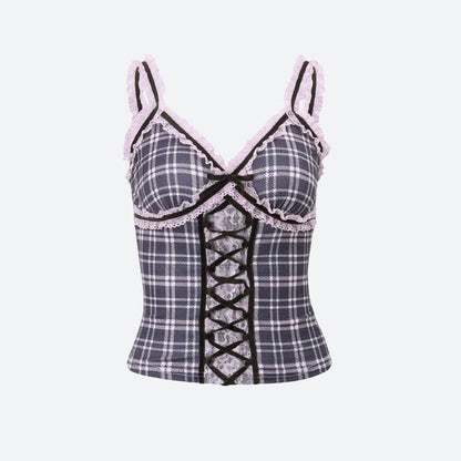 Y2K Plaid Cami Top