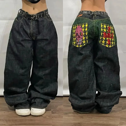 Y2K Leg Vintage Hip Hop Wide Streetwear Jeans Men Baggy Pants