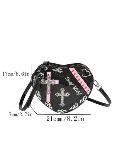 Trendy Gothic Punk Y2K Coffin Shape Gothic Crossbody Bag