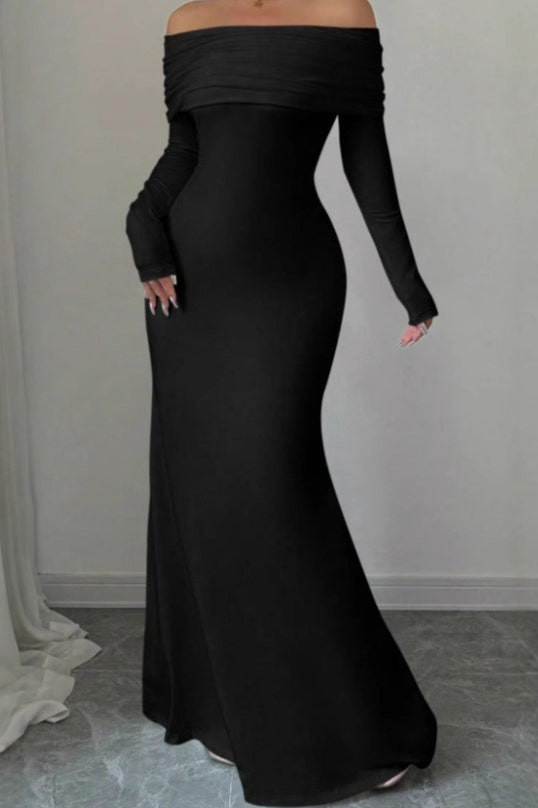 Off Shoulder Ruched Bodycon Formal Dress