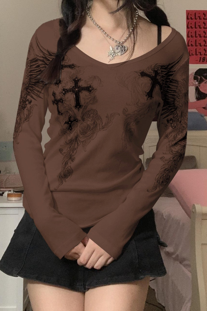 Slim Fit Printed Round Neck T-Shirt