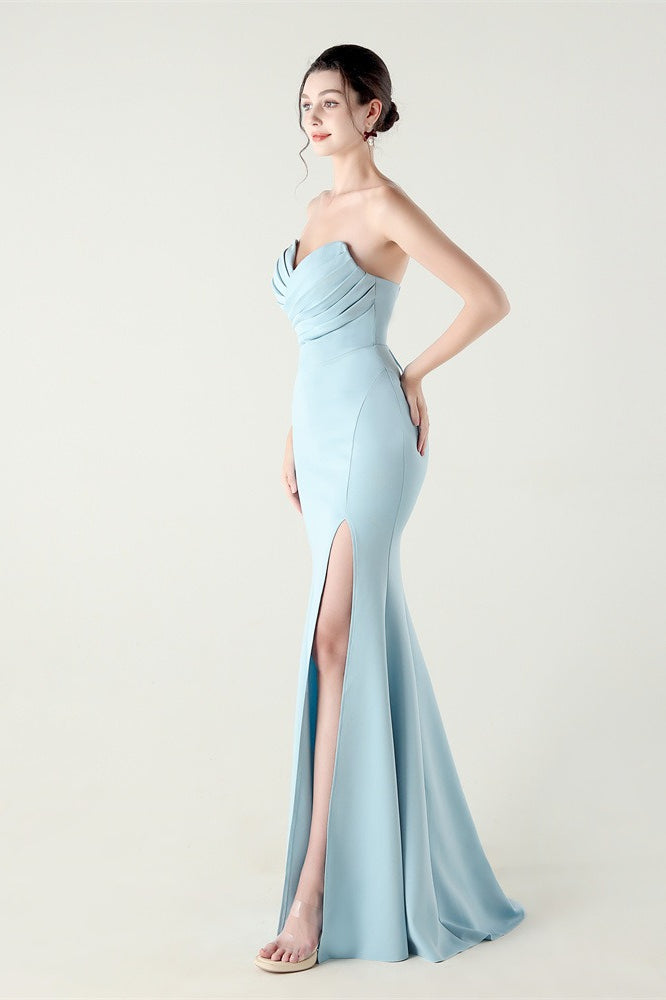 Strapless Sweetheart Pleated Party Dress