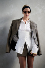 Waist Defining Tie Slim Fit Blouse