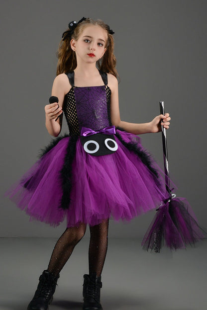 Spider Web Witch Dress Kid Halloween Costume