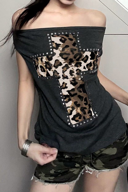 Sexy Leopard Print Slim Fit T-Shirt