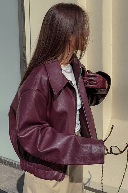 Stylish Matte PU Moto Jacket