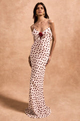 Color Block Lace Trim Cami Maxi Dress