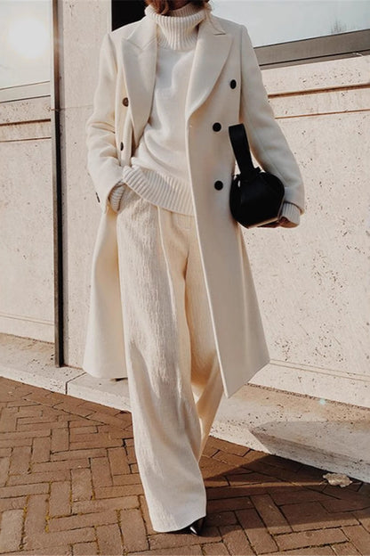 Double Breasted Slim Coat S / White coats