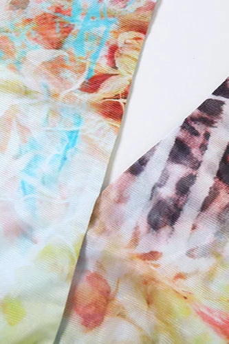 Colorful Print Halter Mini Dress