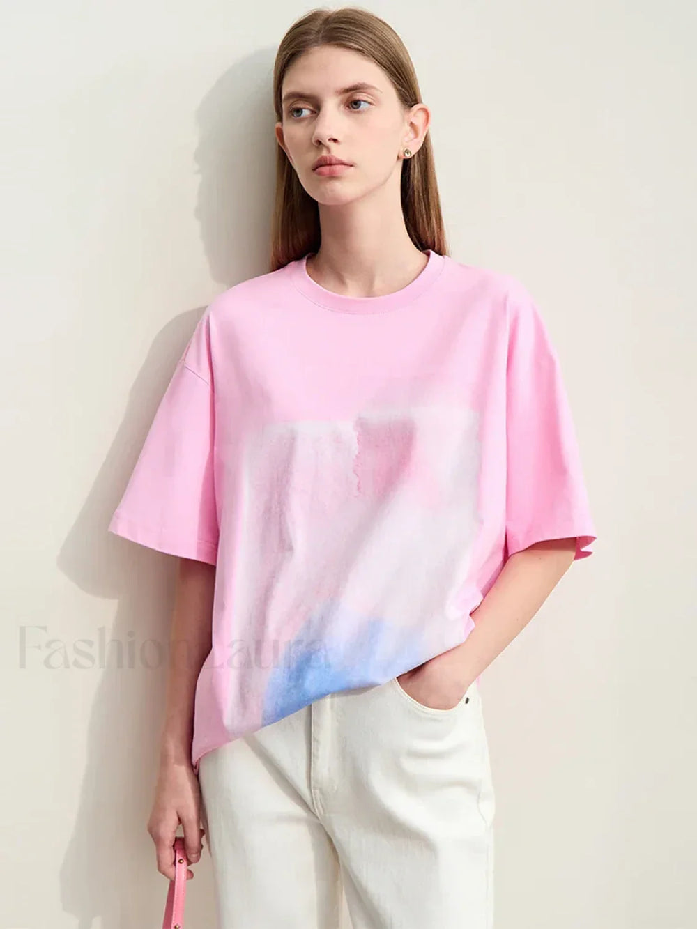 Abstract Print Loose Fit T Shirt