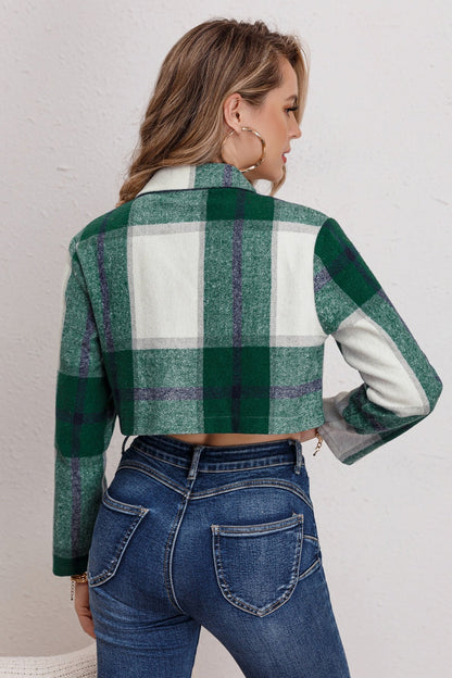 Casual Plaid Long Sleeve Jacket