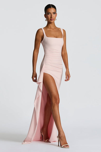 Sexy Spaghetti Strap High Slit Maxi Party Dress
