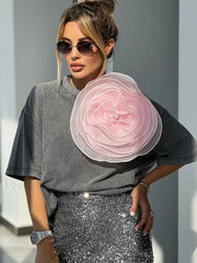 Acid Washed Vintage Cotton T Shirt Black / M