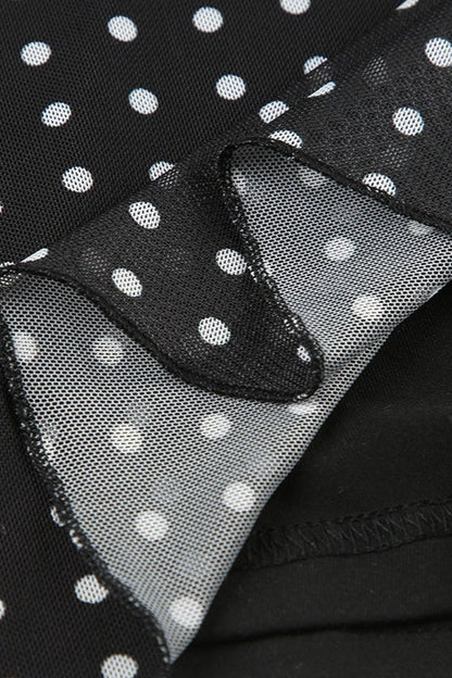 Polka Dot Cami Backless Tie Maxi Dress