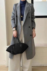 Elegant Double Breasted Wool Overcoat