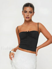 Adjustable Strap Tiny Bow Decor Cami Top Tank Tops & Camis