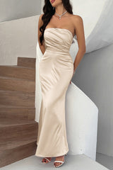 Solid Bustier Bodycon Gown Formal Dress