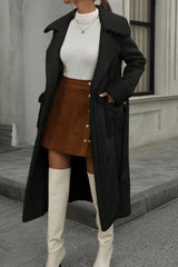 Long Shearling Lined Plush Overcoat