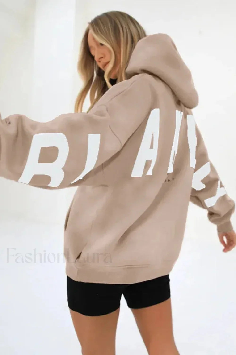 American Retro Letter Print Oversized Hoodie