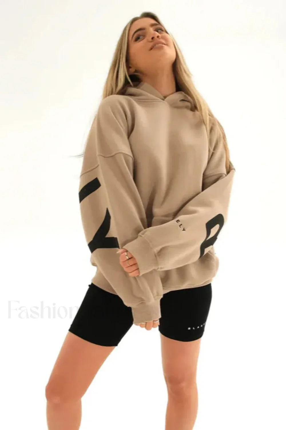 American Retro Letter Print Oversized Hoodie