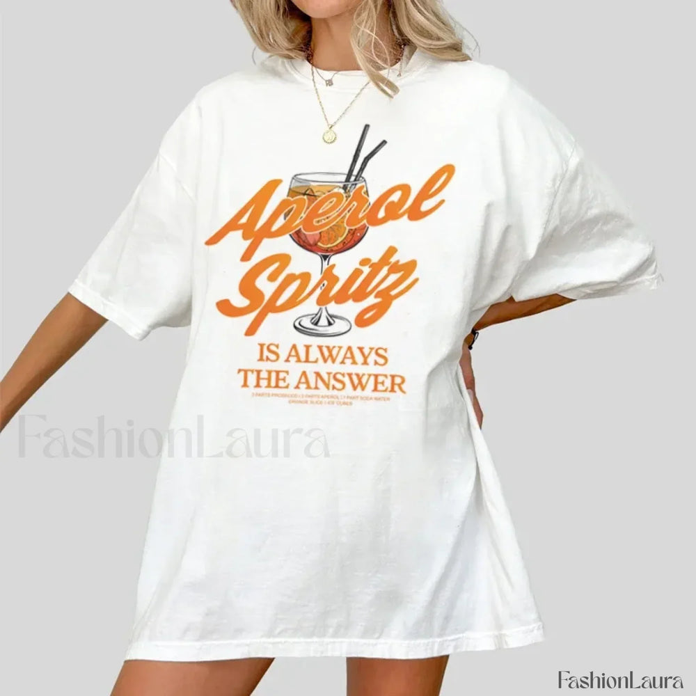 Aperol Spritz Funny Alcohol Drink T Shirt WHITE / S
