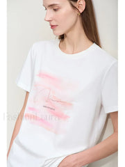 Art Letter Embroidery T Shirt