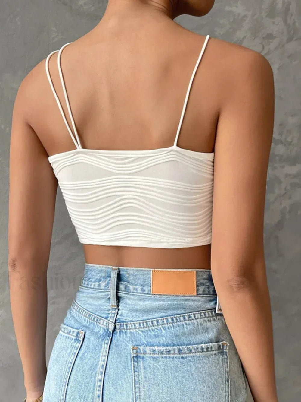 Asymmetric Grunge Neck Crop Top