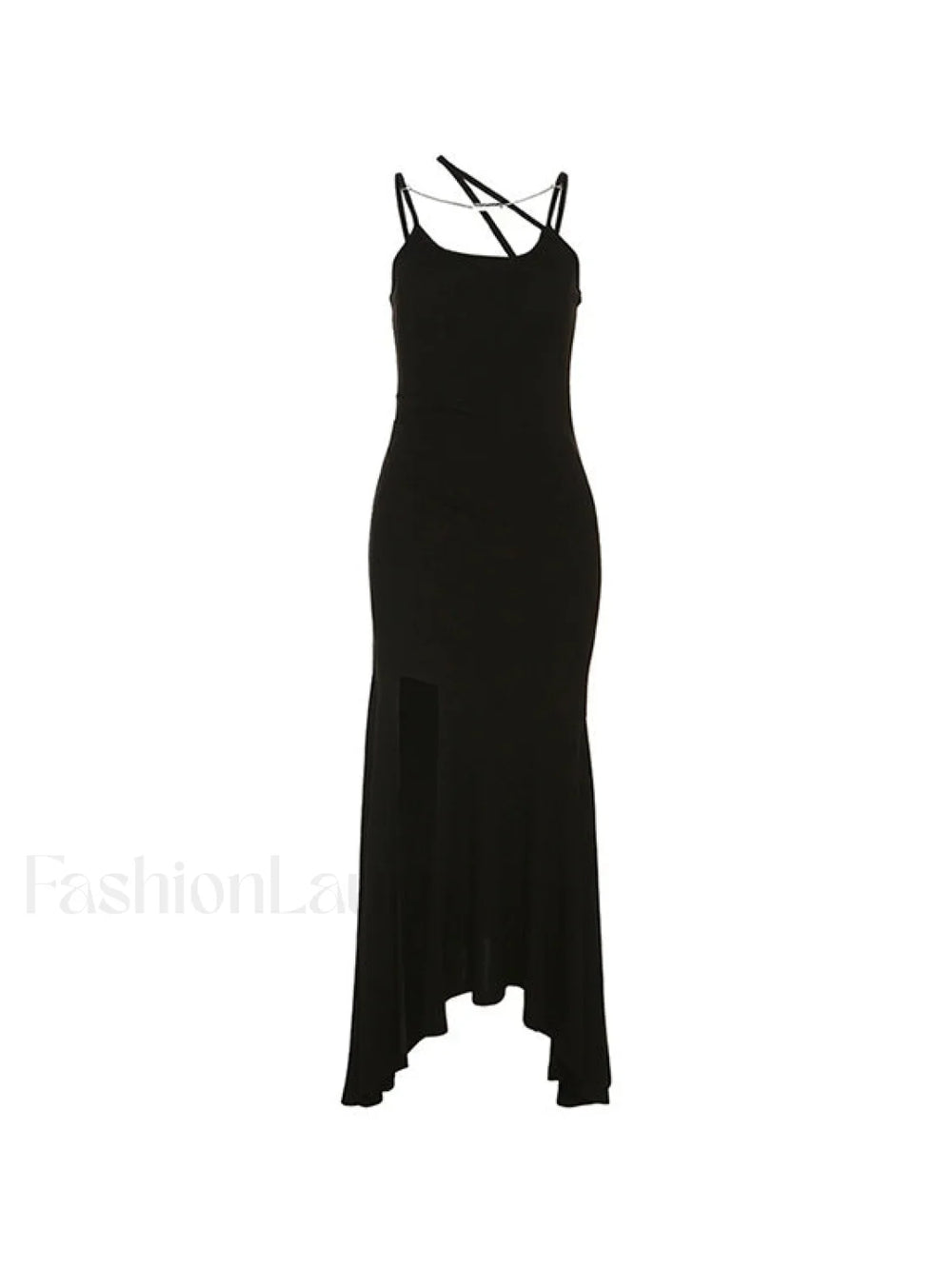 Asymmetric High Slit Bodycon Maxi Dress Midi Dresses