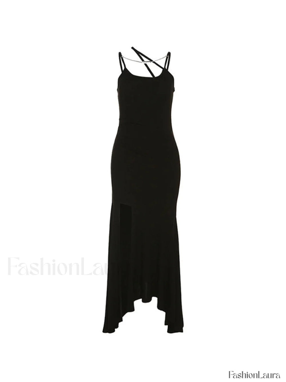 Asymmetric High Slit Bodycon Maxi Dress Midi Dresses