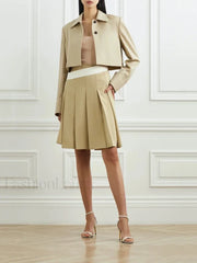 Asymmetric Striped High Waist Skirt