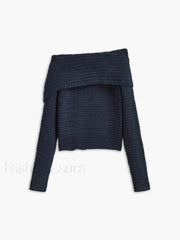 Asymmetrical Breasted Knit Top Knit Tops
