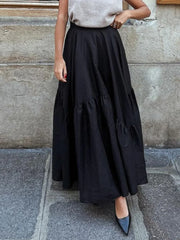 Asymmetrical Pleated Maxi Skirt Skirts